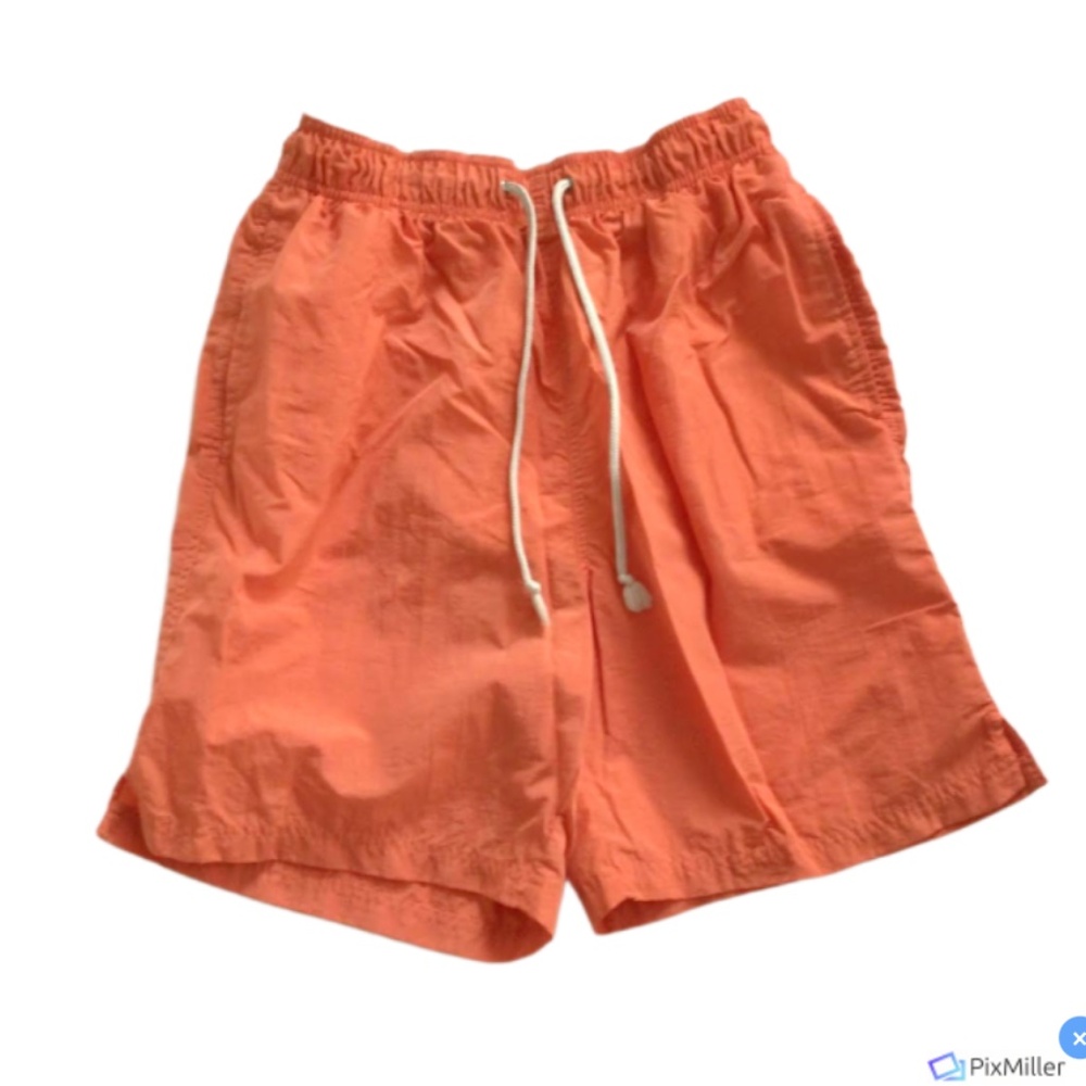 Sand and Sun Mens Orange Swim Trunks, M
